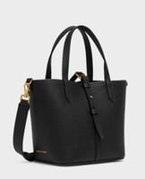 Beryl Recycled Leather Double-Handle Belted Bucket...