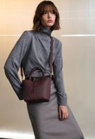 Beryl Recycled Leather Double-Handle Belted Bucket...