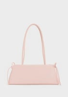 Hazel Bow Elongated Trapeze Shoulder Bag - Soft Pi...