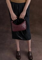 Ivette Woven Shoulder Bag - Wineberry Red