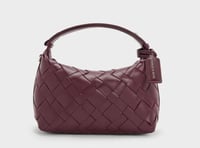 Ivette Woven Shoulder Bag - Wineberry Red