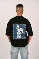 تيشرت اوفر سايز لون اسود I6N