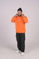 هودي ببرتقالي اوفر سايز بطوط