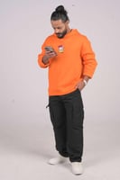 هودي ببرتقالي اوفر سايز بطوط