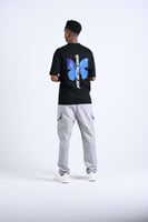 تيشرت اوفر سايز فراشة زرقاء