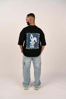 تيشرت اوفر سايز لون اسود I6N