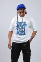 تيشرت اوفر سايز ابيض سمر