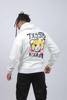 هودي اوفر سايز ابيض بطبعة TRGGTS