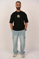 تيشرت اوفر سايز لون اسود بلوقو Be