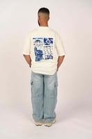 تيشرت اوفر سايز لون ابيض اليابان