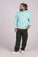 هودي سماوي اوفر سايز دبل كاب لوقو