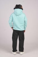 هودي سماوي اوفر سايز دبل كاب لوقو