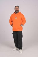 هودي ببرتقالي اوفر سايز بطوط