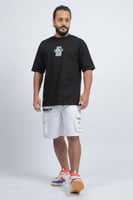 تيشرت اوفر سايز اسود لوقو PM