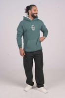 هودي اخضر اوفر سايز دبل كاب