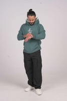 هودي اخضر اوفر سايز دبل كاب