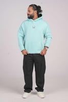 هودي سماوي اوفر سايز دبل كاب لوقو