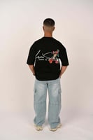 تيشرت اوفر سايز اسود صنع بكل حب