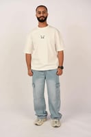 تيشرت اوفر سايز لون ابيض اليابان