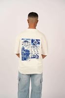 تيشرت اوفر سايز لون ابيض اليابان