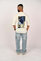 تيشرت اوفر سايز ابيض الكوكب