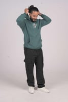 هودي اخضر اوفر سايز دبل كاب