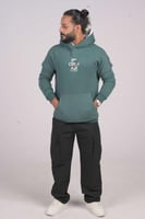 هودي اخضر اوفر سايز دبل كاب