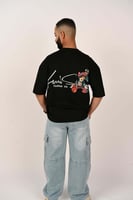 تيشرت اوفر سايز اسود صنع بكل حب