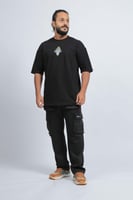 تيشرت اوفر سايز اسود لوقو قرد