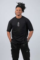 تيشرت اوفر سايز اسود لوقو بخاخ