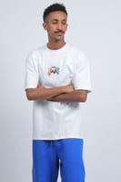 تيشرت اوفر سايز ابيض يد السوني