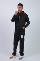 هودي اوفر سايز اسود بطبعة REALY