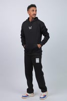 هودي اوفر سايز اسود بطبعة REALY