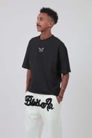 تيشرت اوفر سايز اسود ساده S-147