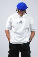 تيشرت اوفر سايز ابيض لوقوRE