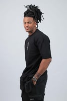 تيشرت اوفر سايز اسود لوقو بخاخ