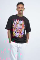 تيشرت اوفر سايز اسود i MON