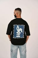 تيشرت اوفر سايز لون اسود I6N