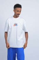 تيشرت اوفر سايز ابيض يد السوني