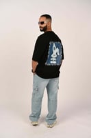 تيشرت اوفر سايز لون اسود I6N