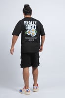 تيشرت اوفر سايز اسود ريلي