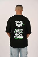 تيشرت اوفر سايز اسود BACK