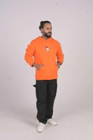 هودي ببرتقالي اوفر سايز بطوط