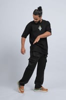 تيشرت اوفر سايز اسود لوقو قرد