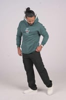 هودي اخضر اوفر سايز دبل كاب