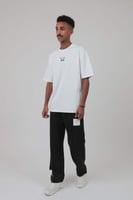 تيشيرت اوفر سايز أبيض S-156 بطبعة “STREET WEAR”