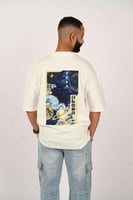 تيشرت اوفر سايز ابيض الكوكب