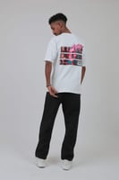 تيشيرت اوفر سايز أبيض S-156 بطبعة “STREET WEAR”