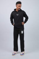 هودي اوفر سايز اسود بطبعة .