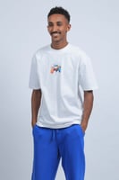 تيشرت اوفر سايز ابيض يد السوني